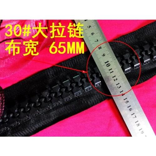 #30 oversize resin zipper 2M/lot thick tooth black zipper for diy yacht boat outdoor garment accessories free shipping