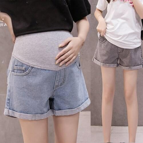 Clothes For Pregnant Women Jeans Summer Shorts Pregnancy Clothes Denim Holes Pants Loose Stretch Belly Maternity Clothes Jeans