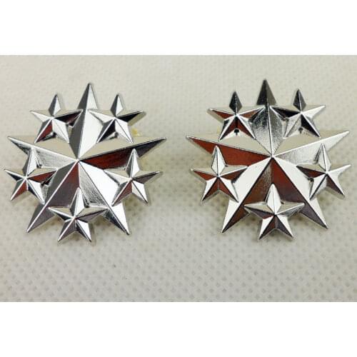 PAIR US Air Force General Officer Six Star Badge Pin Insignia