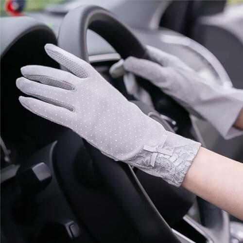 New Fahion Cotton gloves Non-slip Breathable Ladies Gloves Spot Summer Thin UV Protection Sun Gloves driving gloves