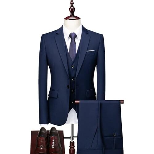 Jacket + Vest + Trousers) Formal Business Wedding 3PCS 2021 Blazers Pants Waistcoat Men Suits For Wedding Mens Luxury Suits