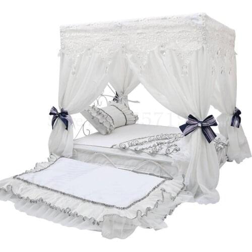 Luxury court bed pet bed pet bed teddy bear kennel princess iron dog bed small medium large dog supplies