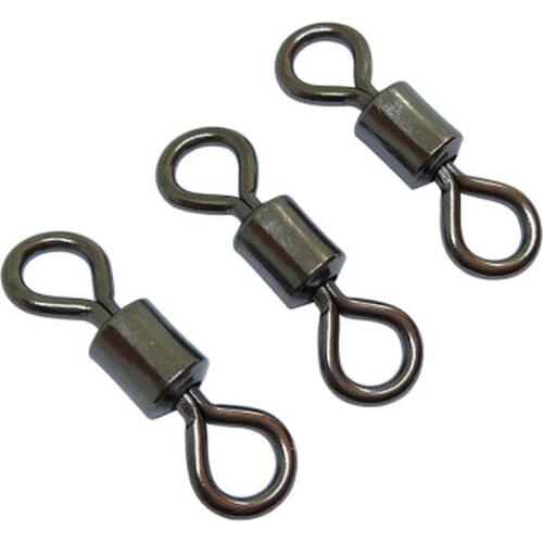 New Hot Sale 50Pcs/lot Fishing Swivel Barrel Bearing Rolling Swivel Solid Ring LB Lures Connector 11 Sizes