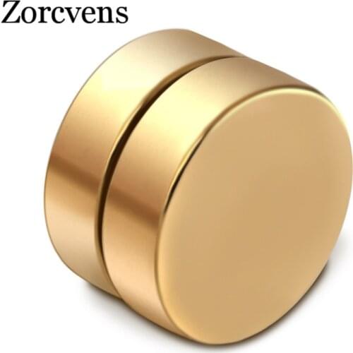 ZORCVENS Stainless Steel Magnetic Ear Stud Men Womens Stud Earring brinco On Non-Pierced Earrings 5 Colors