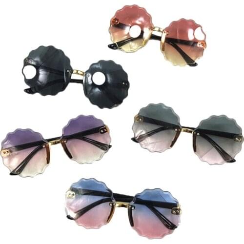 2020 Kid Girls Boys Cute Sun Glass Fashion Shell Shape Sunglasses Lightweight Sun Protection UV400 Round Flower Gradient Eyewear