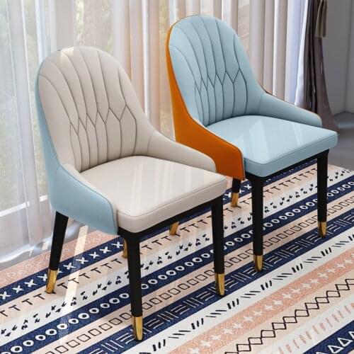 Light luxury dining chair household leisure chair simple chair restaurant hotel stool European iron art back chair