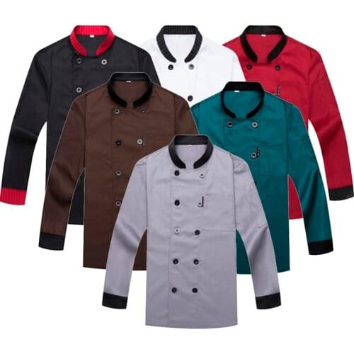 Long Sleeve Winter Autumn Chef Wear Hotel Kitchen Restaurant Cooking Uniform Bar Chef Uniform Restaurant Fashion Chef Clothing