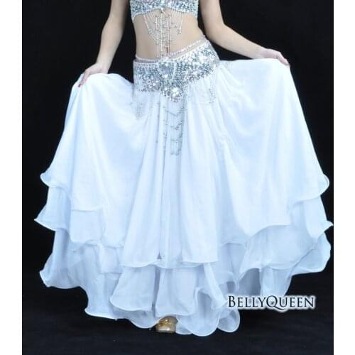 High quality baru Leafroll double slit ear chiffon Belly Dancing rok panjang, Rok ayunan, Kostum tari perut Dance skirt