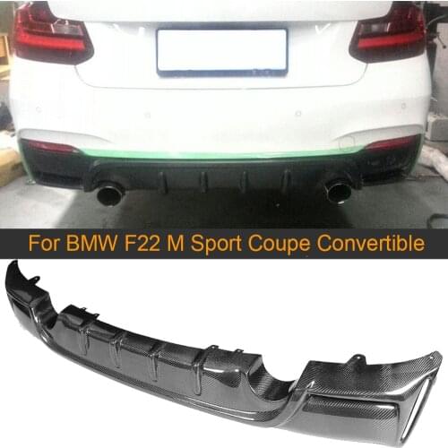 F22 Carbon Fiber Car Rear Bumper Lip Spoiler Diffuser for BMW F22 M Sport Coupe Convertible 14-17 Black FRP 220i 230i 235i