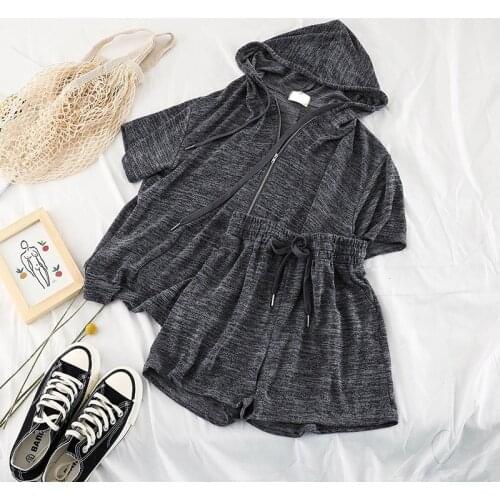 Loose Crazy Style Casual 2 Pcs Women Set Hooded Pullover Solid Top + High Waist Hip Wide Leg Pants Dangle Suit 2020