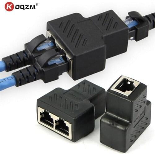 1pc 1 To 2 Ways LAN Ethernet Network Cable RJ45 Female Splitter Connector Adapter Extender Plug Oxygen Free Copper Conductors