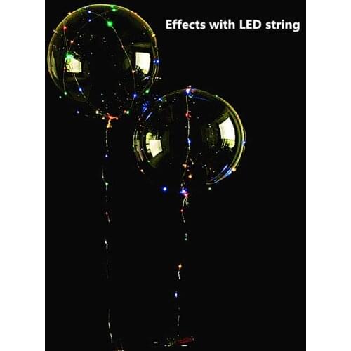 100 Packs Bobo Balloons 24Inch Helium Style Transparent Bubble Bobo Balloons for LED Light Up Balloons Gifts for Christmas