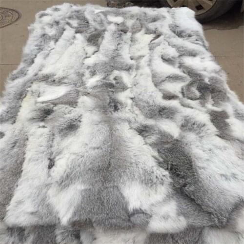 100% Genuine rabbit fur plate natural color patchwork rabbit fur blanket fabric parka lining DIY material fur raw material