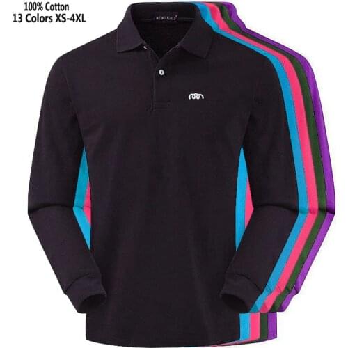 13 Colors High Quality 100% Cotton Spring Autumn Mens Long Sleeve Polos Shirts Casual Polos Homme Fashion Male Sportswear XS-4XL