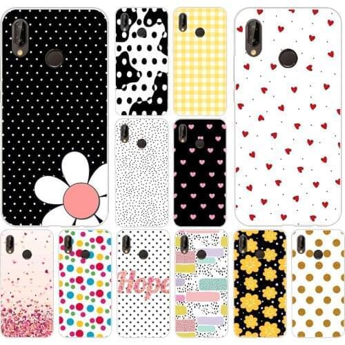 15AS Black and White Polka Dot Soft Silicone Tpu Cover phone Case for Huawei P20 P30 Pro Mate 10 20 lite