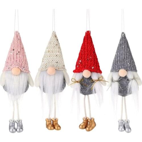 20 Pcs Christmas Decoration Gnome Santa Doll Pendant Xmas Tree Hanging Ornament Home New Year Gifts Party Supply Wholesale X2