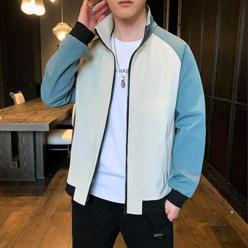 2021 New Spring Autumn Fashion Cool Jacket Men Korean Stand Zipper Polyester Simple Casual Streetwear Sport Jackets Men