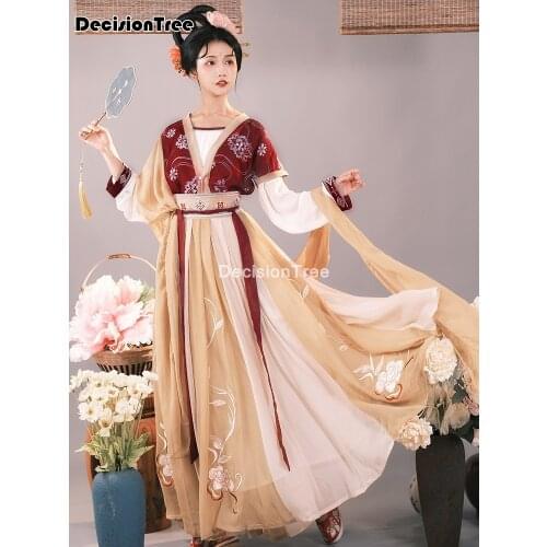 2021 chinese traditional women tang dynasty hanfu dress retro hanfu suit chinese cosplay ancient oriental performance costume