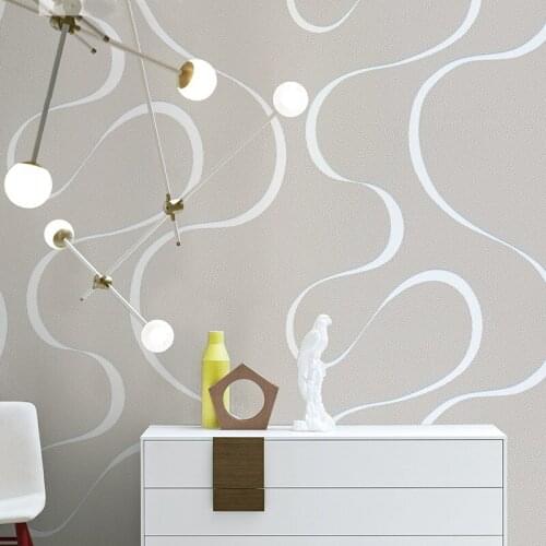 3D Geometric Wave Pattern Curved Stripe Wallpaper PVC Waterproof Modern Living Room Bedroom Sofa TV Background Wall Paper Rolls