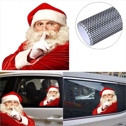 3D Santa Claus Car Rear Window Sticker Car Sticker Window Sticker Wall Sticker christmas decorations 2020 Car exterior sticker