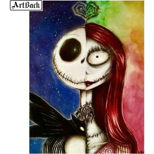 5d diamond painting skull girl picture cartoon diamond embroidery full square 3D diamond mosaic wall sticker