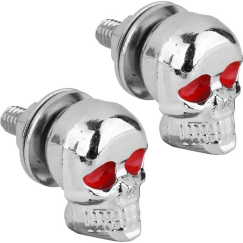 6 Pairs Frame Screws Auto Motorcycles Accessories License Plate Screw Skull Shape Refill Parts