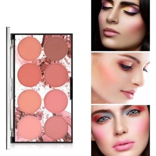 8 Colors Blush Palette Lasting Mineral Pigment Blusher Powder Bronzer Cosmetics Contour Shadow Face Modification Makeup TSLM1