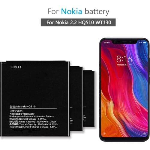 3000mAh Battery HQ510 WT130 For Nokia 2.2 HQ510 WT130 Mobile Phone Li-ion Bateria