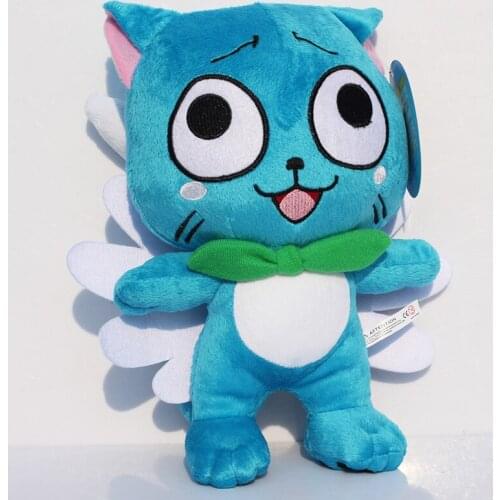 12"30cm High Fairy Tail Anime Happy Blue Cat Soft Doll Plush Toy