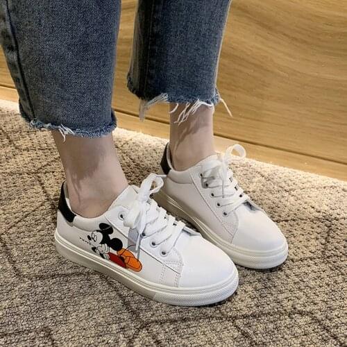 Disney cartoon Mickey mouse white shoes women 2020 new spring shoes all-match Korean children students low-top casual shoes