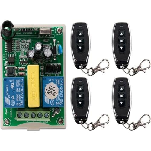 AC 220 V 2 CH 2CH RF Wireless Remote Control switch Receiver+Transmitter tubular motor garage door projection screen shutters