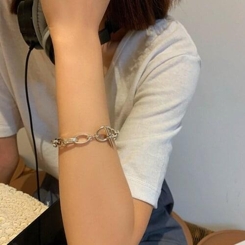 Miuoxion Simple OT Buckle Thick Chain Bracelet Fashion Personality Jewelry For Women Feature Namour Charm Gift All Seasons