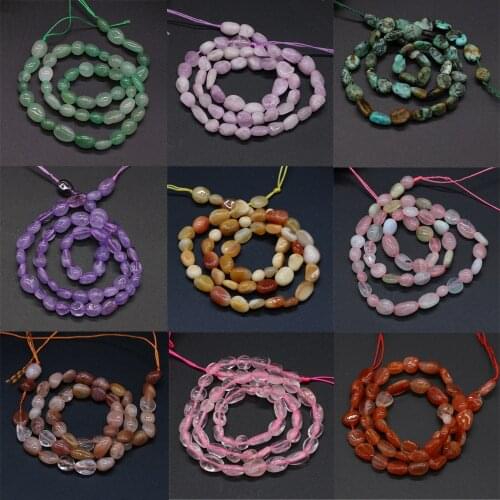 Natural Stone Beads Oval Round Lapis lazuli Morgan Jaspers Loose Crystal Bead for Jewelry Making Design Necklace Bracelet Crafts