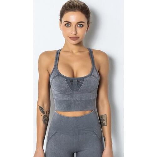 New Seamless Knitting Women Sports Bra Beauty Back Shockproof Gathered Yoga Vest Breathable Nylon Fabric Running Fitness Top