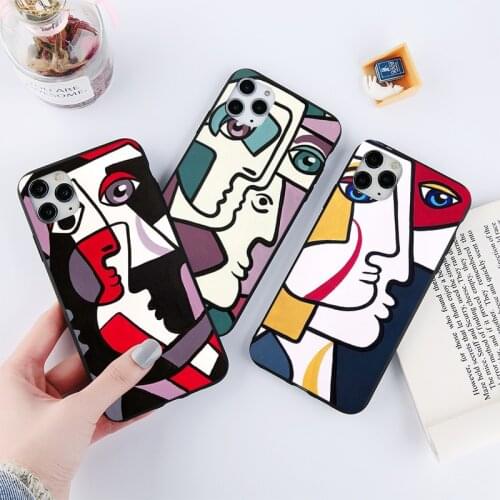 Art Retro Abstract Geometry Phone Cover For Xiaomi Poco X3 M3 Mi 10T 9 10 8 Lite SE Redmi 10X 9 7 Note 10 Pro 5 6 Pro Black Case