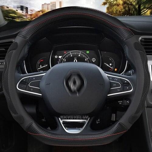 For Renault Scenic 1 2 3 4 Grand Scenic Megane Car Steering Wheel Cover 37-38CM Non-slip Microfiber Leather Auto Accessories