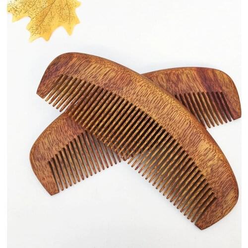 Exquisite Gold Ebony Wooden Comb the whole wood Fine Tooth Comb Crescent comb Massage Combs