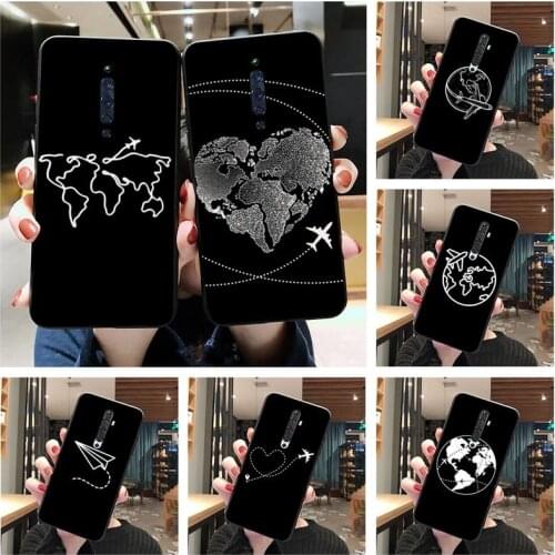 Airplane map line design Phone Case For Oppo A5 A9 2020 Reno2 z Renoace 3pro A73S A71 F11