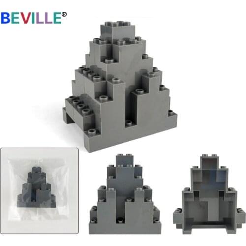 2Pcs/lot DIY Decoration Dark Gray Hill Mountain Rockery Stone Building Blocks Rock City Street View Bulk Bricks Assembles Toys