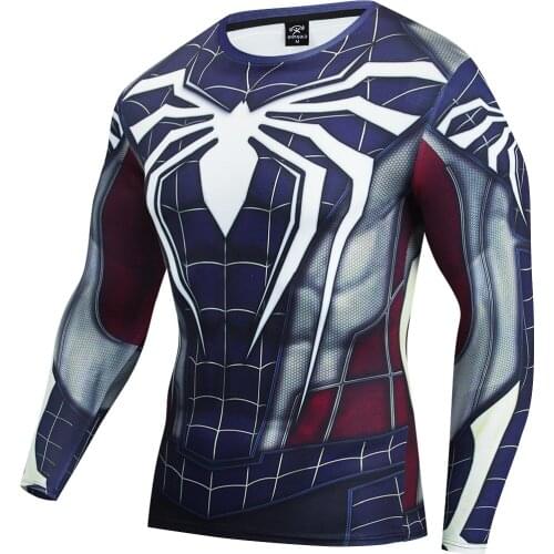 Marvel Spider Men Cosplay Costume Premium 3D Printed Costume Compression T-shirt Finess Gym Quick-Drying Tight Tops