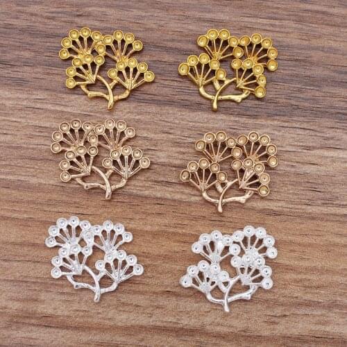 Mibrow 20pcs/Lot 25mm Handmade 3 Colors Pine leaves Hair Clip Barrettes for Women Wedding Hair Jewelry Making Accessories