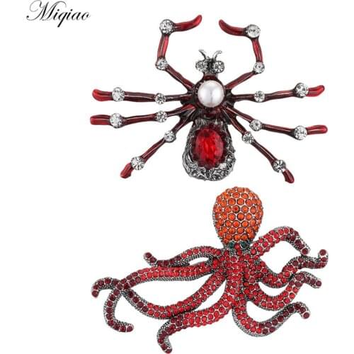 Miqiao 1pcs Hot Sale Exquisite Lizard Octopus Full Brooch Costume Accessories Halloween Funny Jewelry