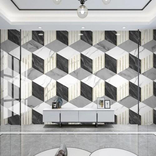 Custom Wall Painting Jazz White Marble 3D Stone Pattern Art Mural Living Room TV Background Wall Cloth Home Decor 3D Wallpaper