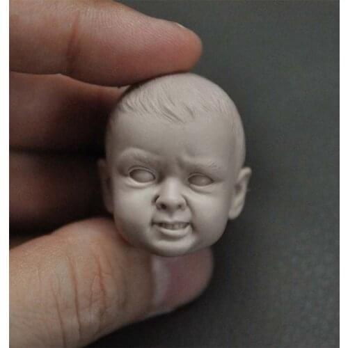 1/6 Scale Naughty Lovely Baby Boy Unpainted Head Models for Toys Gifts Collections DIY