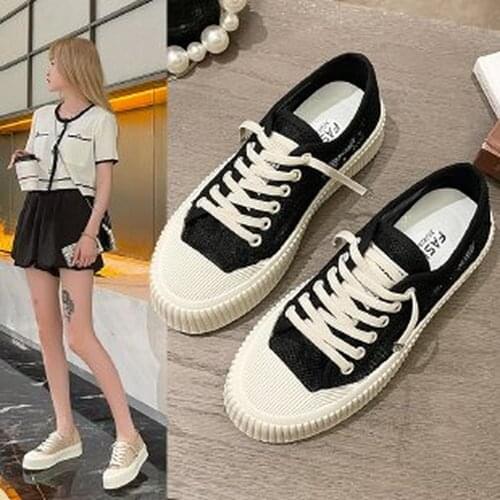 YSHUNIJ 2021 New Womens Shoes Fashion Versatile Round Lace Casual Single Shoes New women shoes for summer H22