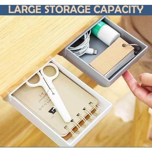 2021 hot new Punch Free Under-The-Table Drawer Office Storage Box Hidden Paste Style products Accessories Home Dropshipping