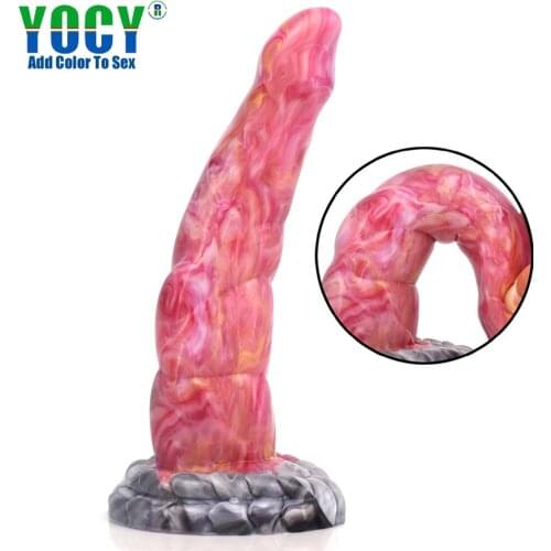 New Sexy Huge Silicone Vibrating Anal Animal Dildo Horse Penis Wolf Dog Dildo Urethra Butt Plug Massager Lesbian Masturb Shop