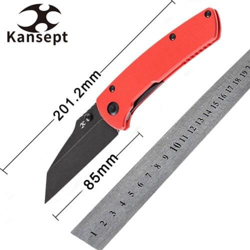 Kansept Knives Main Street T1015B2 Pocket Knives 3.36'' 154CM Blade Red G10 Handle Tactical Hunting Camping Folding Knife