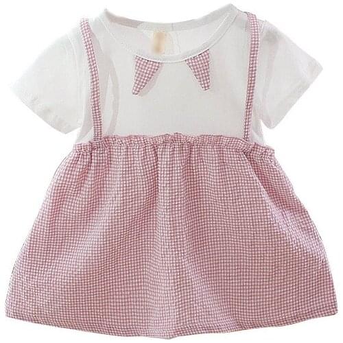 GirlsShort Sleeve Dresses Childrens Ocean Spliced Cartoon dress