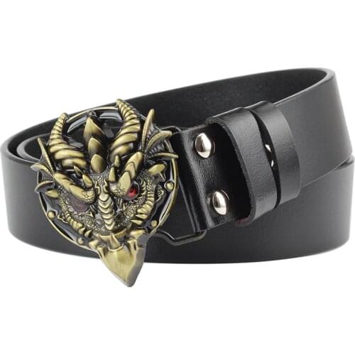 Dragon belt buckle leather belt Leisure personality belt